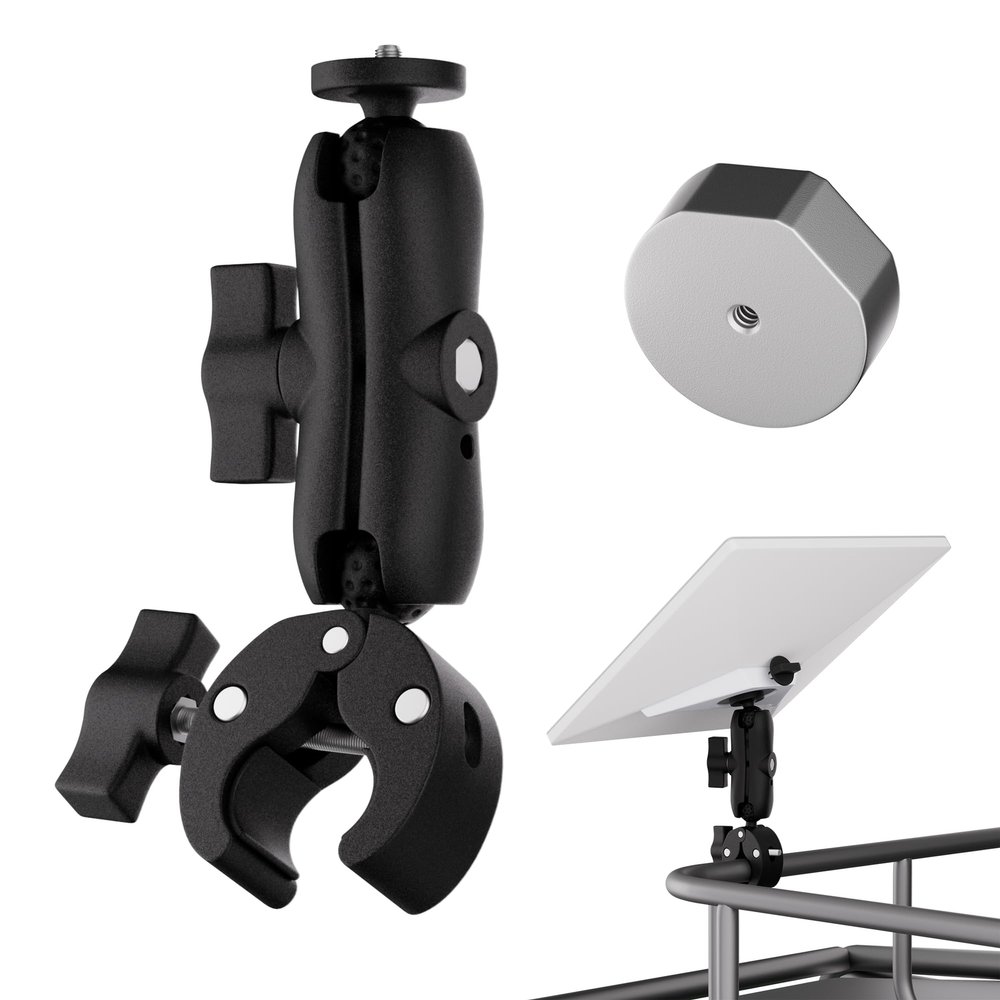 2024 Starlink Mini Mount, Car RV Pole Clamp Mount for Starlink Mini, Adjustable Pipe Mounting Kit for Car RV Ladder Boat Yacht Old Pipe Adapter ONLY