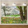 10x6.5ft Spring Garden Backdrop Spring Forest Park Photography Backdrop Blooming Tulip Flowers White Flowers Background Children Spring Outdoor Outing Art Portraits Photo Studio Props view 4