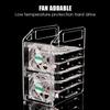 3.5in DIY Hard Drive Bracket Transparent Drive Bracket Multi Layer Acrylic Drive Bracket for Desktop with Accurate Mounting Hole Support 10 Hard Drives 3 Fans view 3