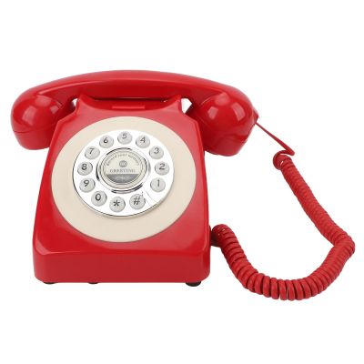 Audio Message Recording Telephone, Audio Guest Book 8GB Storage Clear Sound Convenient Use for Birthday (Red)