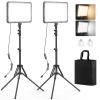 2 Pack LED Video Light with 63'' Tripod Stand, Kmasic 2500-8500K Dimmable Photography Lighting Kit,15W Soft Studio Lighting for Video Recording/Filming/Game Streaming/YouTube/Podcast, USB Charger view 1