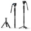 SIRUI SVM-165 Carbon Fiber Camera Monopod with Feet, 68.7" Professional Lightweight Travel Monopod with Fluid Video Head for DSLR Camera, One-Step Height Adjustment, Modular, Max Load 22lbs