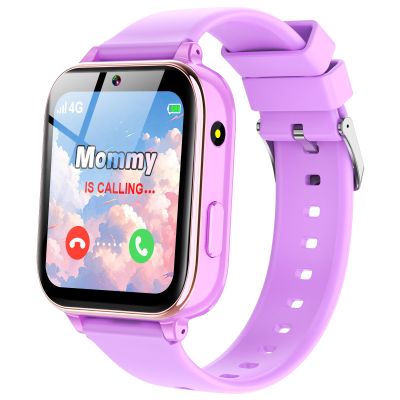 4G Smart Watch for Kids  Kids Phone Watch with Calling SOS Texting WIFI Music Games Pedometer Camera Alarm Stopwatch Video Calculator (Not Support GPS), Smart Watch for Boys Girls Ages 4-12 (Purple)