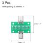 MECCANIXITY 3Pcs Type-C Male to Female USB 3.1 Tester Green PCB Board Adapter, Double Sided DIP with 2.54mm 26Pin Connector Socket for Data Wire Wire Transfer view 2