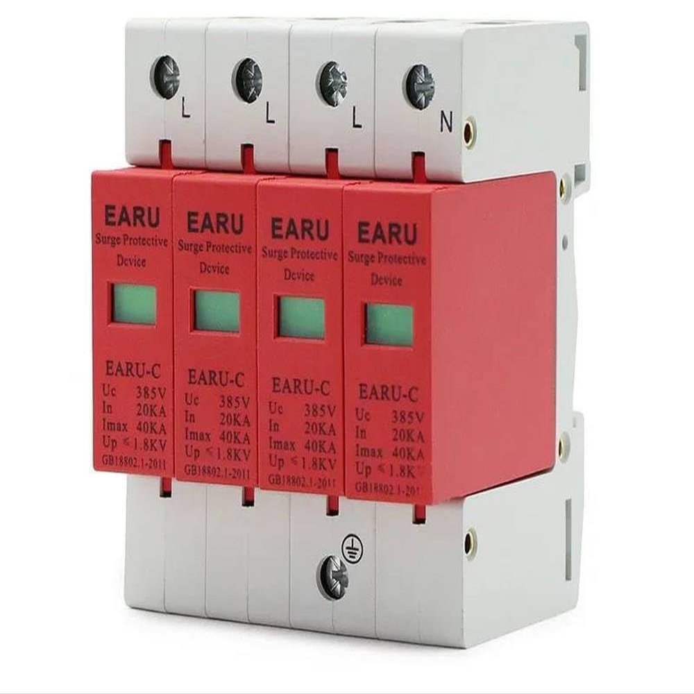 4P Industrial Three-Phase Power Lightning Protection Surge Protector 4P Arrester 380V 20KA-40KA SPD
