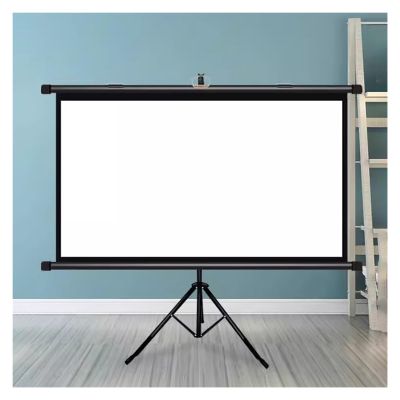 4:3/16:9 Portable Projector Screen Tripod Stand, Lightweight Carry Projector Screen for Office Presentation, Projector Screen for Classroom Education(16:9-White Fiberglass,60in)