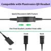 2.5mm to QD Adapter Cable for Plantronics Quick Disconnect Headsets Coil Cord Compatible with Panasonic VTech AT&T Cisco SPA Uniden RCA Cordless Dect Phones view 4