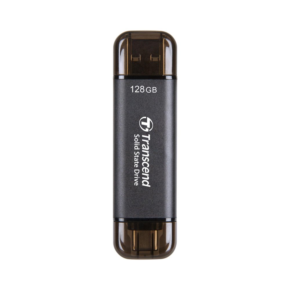 Transcend ESD310 128GB External SSD, Up to 1,050MB/s, Dual USB Flash Drive for iPhone/iPad/Mac/Windows, Android/Tablet/PC, USB 3.2 Gen 2 Thumb Drive Photo Stick, 2-in-1 Type C &Type A Memory Stick