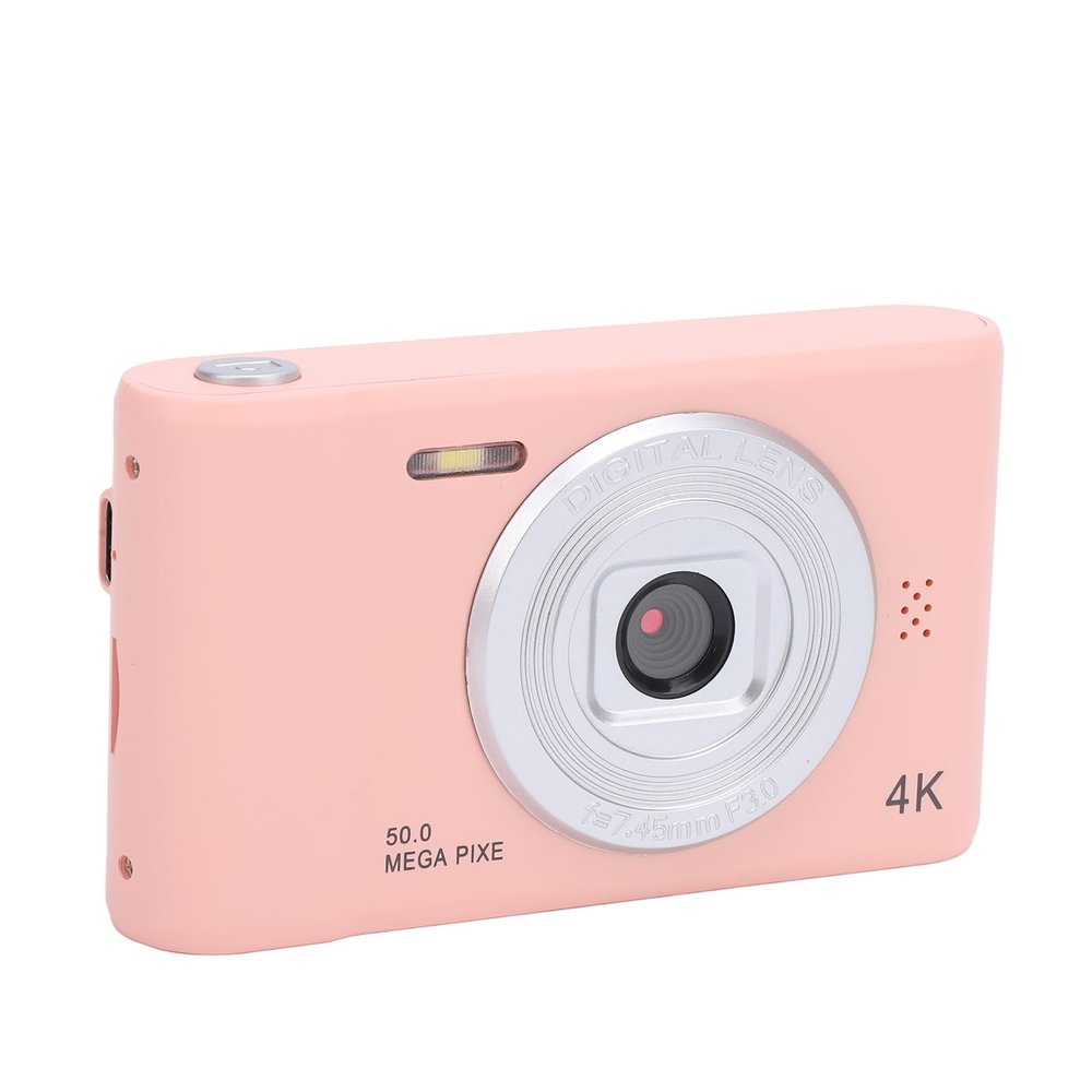 Zopsc Digital Camera, Anti Shaking Vlogging Camera, 2.4in Screen 50MP Front and Rear Dual Camera HD Video Smart Microsingle Camera for Students Vlog. (Roseate)