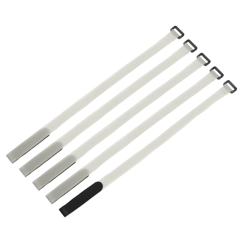 MECCANIXITY 5Pcs Reusable Battery Tie Down Straps,0.8x20" Grey Nylon Multipurpose Battery Hold Down Adjustable Cinch Strap Hook Loop Fastening Tie for Quadcopters FPV RC Drone Boat Car
