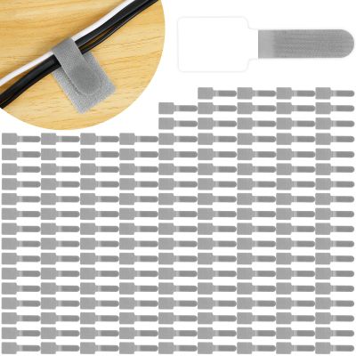 150/50Pcs Hook and Loop Cable Straps Self Adhesive Hook and Loop Cable Ties Reusable Cord Organizer Polyester Cable Holder Multipurpose Cable Clip for Travel Office Home Organizing (S, 150)