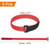 MECCANIXITY 5Pcs Reusable Battery Tie Down Straps,0.8x20" Red Nylon Multipurpose Battery Hold Down Adjustable Cinch Strap Hook Loop Fastening Tie for Quadcopters FPV RC Drone Boat Car view 2