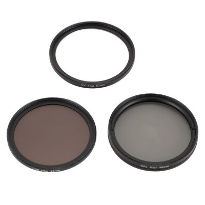 3 in 1 Camera Filter Set with ND8 CPL Camera Lens Filter for Photography, Anti Fingerprint DSLR Filter Set with Storage Box, HD Coating Process (52mm)