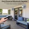 Plyee Audio 400W Outdoor Bluetooth Speakers, Wireless Sync Between Speakers, Powerful Bass, Wall Mount for Patio, Porch, Gazebo, Garage, 2-Pack, White(MZ-621) view 2