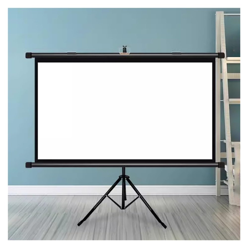 4:3/16:9 Portable Projector Screen Tripod Stand, Lightweight Carry Projector Screen for Office Presentation, Projector Screen for Classroom Education(16:9-Metal,50in)