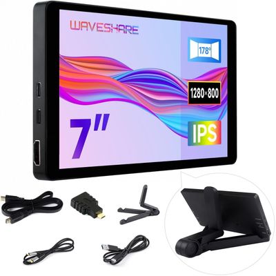 7inch Capacitive Touch Display, Wide Color Gamut, 1280800 High Resolution, Full Color, Optical Bonding Toughened Glass Panel, HDMI/Type-C Display Interface, 10-Point Touch (7EP-CAPLCD Monitor)