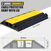 OranLite Large 2-Channel Rubber Floor Cable Protector Ramp, Heavy-Duty Floor Cable Wire Cord Cover Speed Bumps, Driveway Hose Cable Ramp Protective Cover (2 Large Channels) view 3
