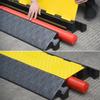 OranLite Large 2-Channel Rubber Floor Cable Protector Ramp, Heavy-Duty Floor Cable Wire Cord Cover Speed Bumps, Driveway Hose Cable Ramp Protective Cover (2 Large Channels) view 4