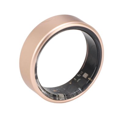 ASHATA Smart Ring, Health Fitness Tracker Ring to Monitor Fitness Pedometer Sleep Tracking APP, for Instant Photo, 5ATM Wearable Health Ring for Men Women, 5 Days (Gold)