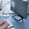 YAFODUTE Corner Monitor Stand Computer Stand Desktop Monitor Glass Curve, Portable Projector Screen Holder Easy Assembly, Laptop Scanner Corner Triangle Lifting Stand view 1