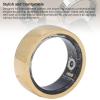 ASHATA Smart Ring, NFC Health Fitness Tracker Ring to Monitor Fitness Pedometer Sleep Data APP, Sleep Tracking Wearable, IP68 Smart Health Ring for Men Women, 3-5 Days (Gold) view 2