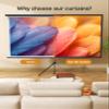 80IN +100IN Projector Screen with Stand 100 inch Indoor Outdoor Projector Screens 16:9, 4K HD PVC Projector Screen with 1.5 Gain, view 4