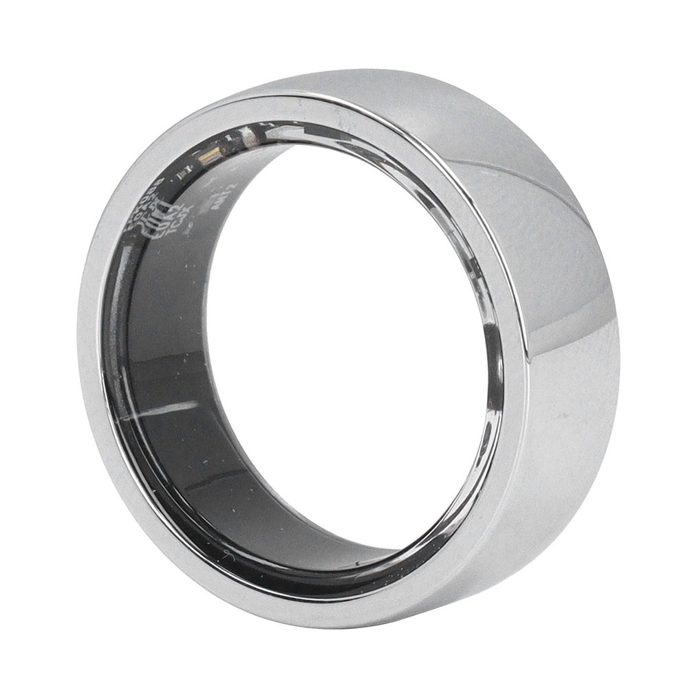 ASHATA Smart Ring, NFC Health Fitness Tracker Ring to Monitor Fitness Pedometer Sleep Data APP, Sleep Tracking Wearable, IP68 Smart Health Ring for Men Women, 3-5 Days (Silver)