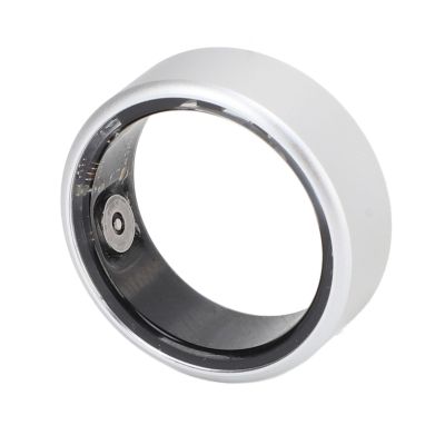 ASHATA Ultra Thin Smart Ring, Health Fitness Tracker Ring to Monitor Fitness Pedometer Sleep Tracking APP, Charging Case, Wearable Smart Health Ring for Men Women (Silver)