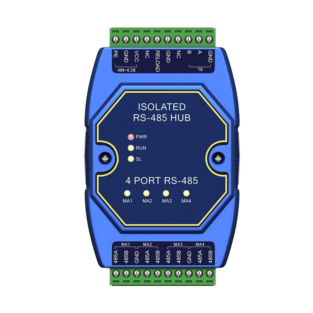 4 to 1 Way RS485 Repeater Industrial Grade E810-R41 8-28V Power Signal Isolation Hubs Bus Split Expansion ESD Protection