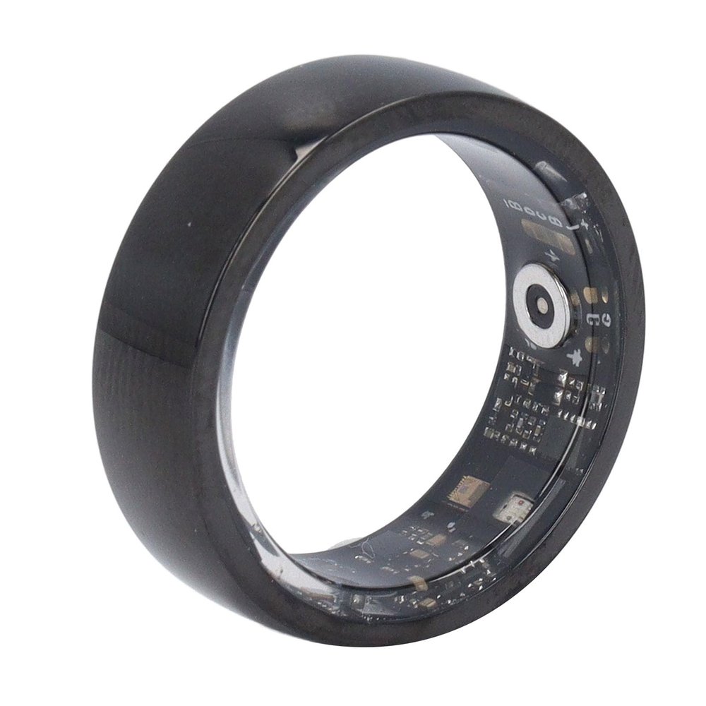 ASHATA Smart Ring, NFC Health Fitness Tracker Ring to Monitor Fitness Pedometer Sleep Data APP, Sleep Tracking Wearable, IP68 Smart Health Ring for Men Women, 3-5 Days (Black)