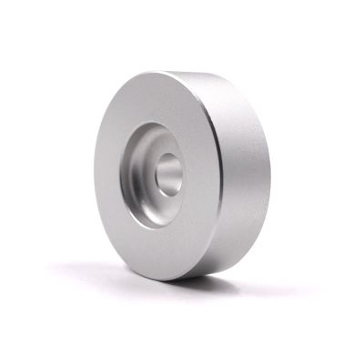 MayRecords 45 RPM Record Adapter, Solid Aluminum 7 Inch Vinyl Record Dome 45 Adapter for Record Player (Silver)