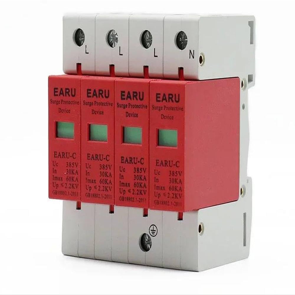AC SPD 3P+N 4P 30KA~60KA AC385V House Lightning Surge Protector Protection Protective Low-Voltage Arrester Device OEM Service