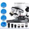 Binocular Microscope For Adults Kids Students, 40x-2400x Biological Compound Microscope,3 Objective Lens:4x/10x/100x, 4 Eyepiece: 2*16x 2*30x,Magnifier: 2*2x,Dual Led Illumination,White view 2