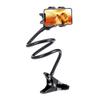 Adjustable Gooseneck Webcam Stand Phone Holder with Universal 1/4 Inch Screws, Flexible Arm 360 Desk Bed Gooseneck Mount Stand for Cell Phone (Black) view 1