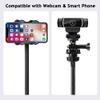 Adjustable Gooseneck Webcam Stand Phone Holder with Universal 1/4 Inch Screws, Flexible Arm 360 Desk Bed Gooseneck Mount Stand for Cell Phone (Black) view 3