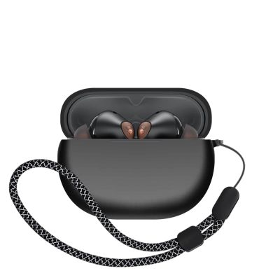 Suitable for SoundPEATS Air4 Pro All-Round Protective Cover, Headphone Cover, Scratch Resistant Cover, 360  Shock Resistant, Waterproof, and Drop Resistant (Black+Black Hanging Rope)