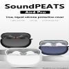 Suitable for SoundPEATS Air4 Pro All-Round Protective Cover, Headphone Cover, Scratch Resistant Cover, 360  Shock Resistant, Waterproof, and Drop Resistant (Black+Black Hanging Rope) view 2