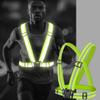 GEMILY Neon Green Vest Reflective High Visibility Safety Warning Vest Sparkly Adjustable Straps for Walking Jogging Cycling(Green) view 2