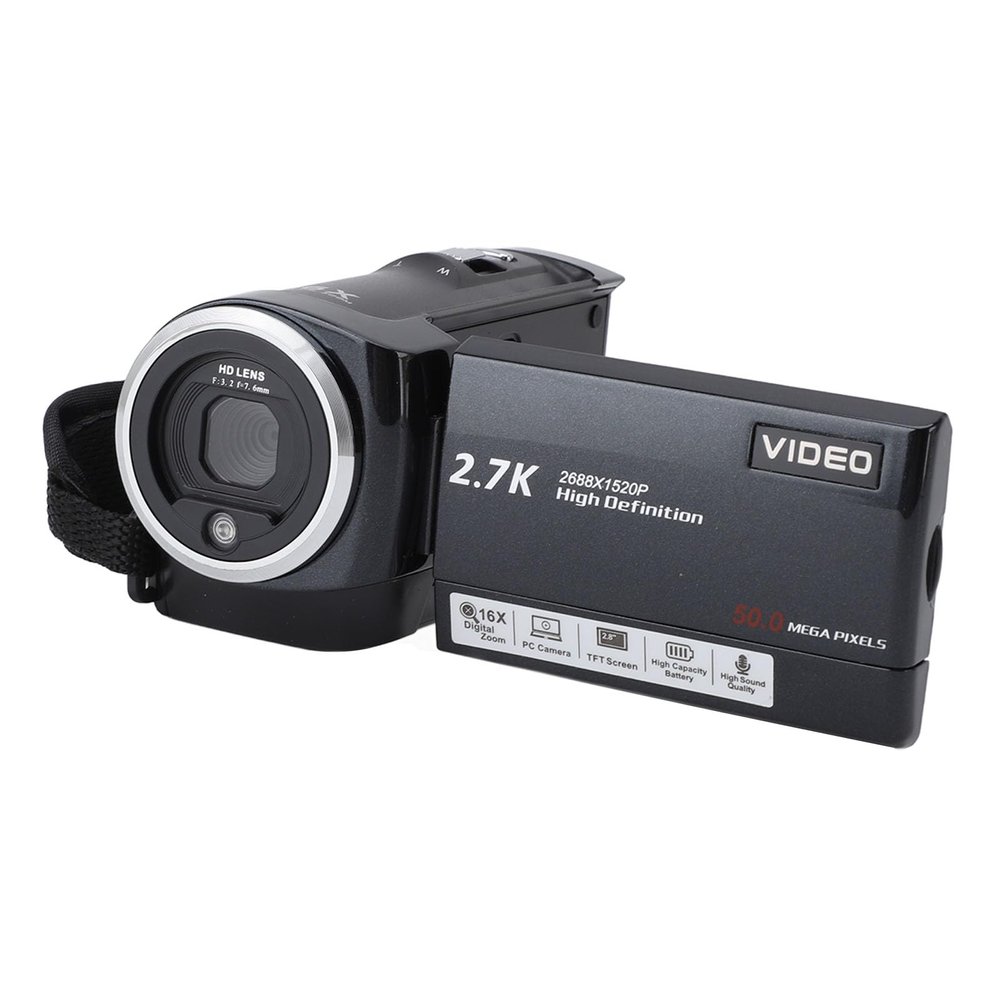 2.7K Camcorder, 2.8in Screen Video Camcorder 16X Digital Zoom 128G 1080P USB Video Cam, Mini DV DVR Camera for Bike Motorbike Hiking Sports