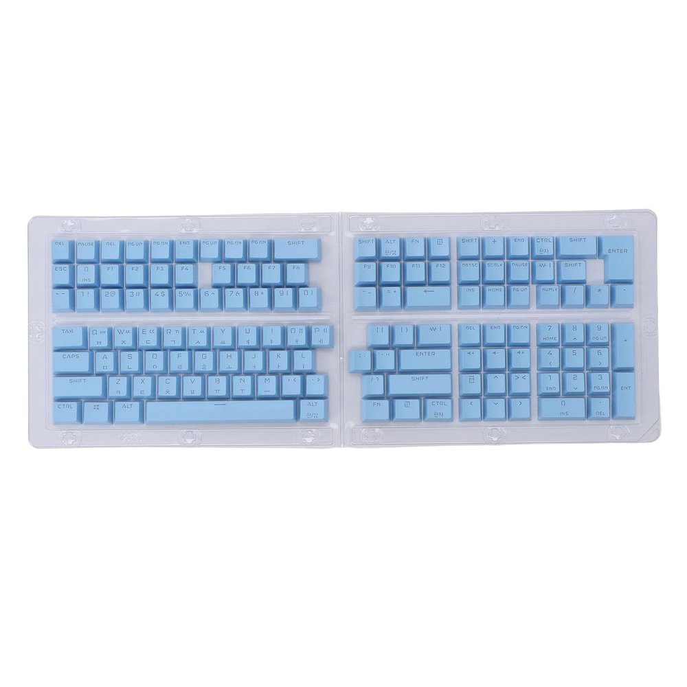 132 Keys Korean Keycaps, Custom Keycaps, OEM Height Keycap Replacement Japanese Korean Keycap Set for 61 62 64 68 72 75 84 87 88 98 100 104 108 Mechanical Keyboard (Blue)
