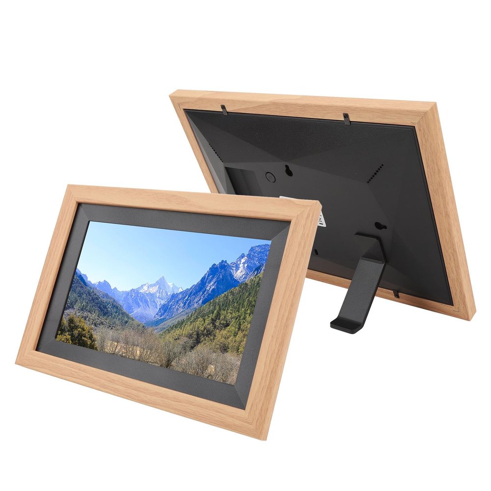 10.1in Digital Picture Frame, 1280 * 800 HD Touch Screen Digital Photo Frame Display, Auto Rotate, Share Photos Videos Instantly via App, Wall Mountable (US Plug 100 to 240V)