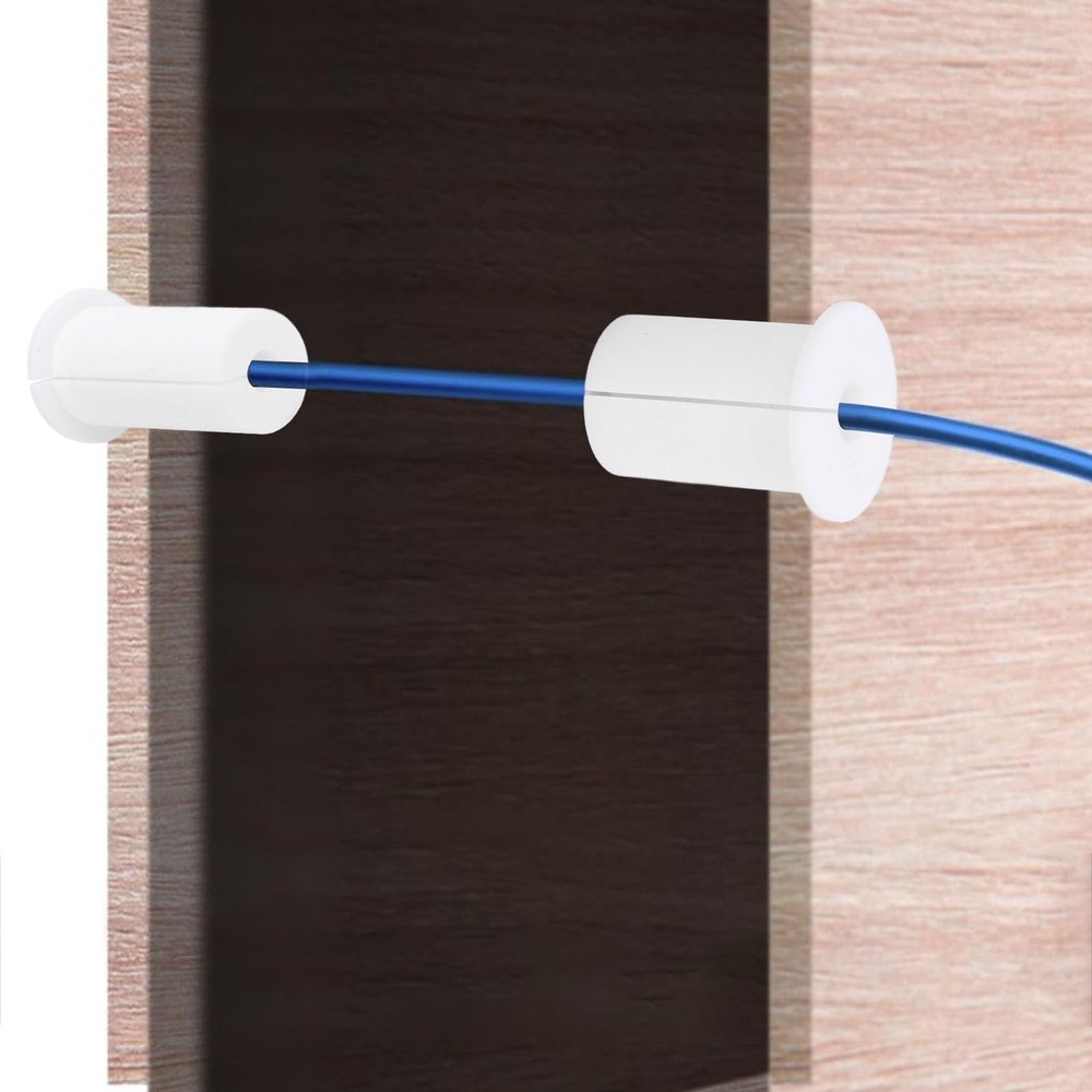 6 Pcs Cable Routing Kit, Compatible with Ethernet Cable, Silicone Cable Grommet for 1 Inch Wall Hole, Cable Feed Through Bushing for Cable, White