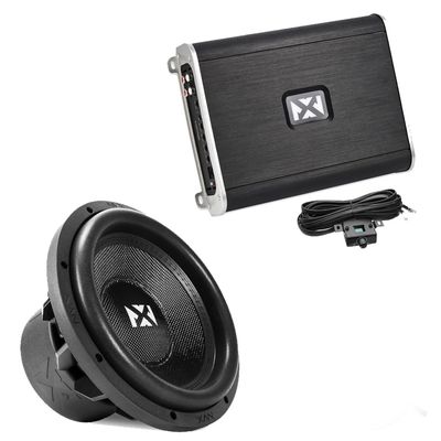 NVX VAD17001 3400W Monoblock Amplifier & VCW122v3 2400W 12" Subwoofer Bundle Powerful Class D Amp with Remote Bass Knob + Dual 2-Ohm VC-Series Subwoofer for Car, Truck, Marine, UTV, or Motorcycle