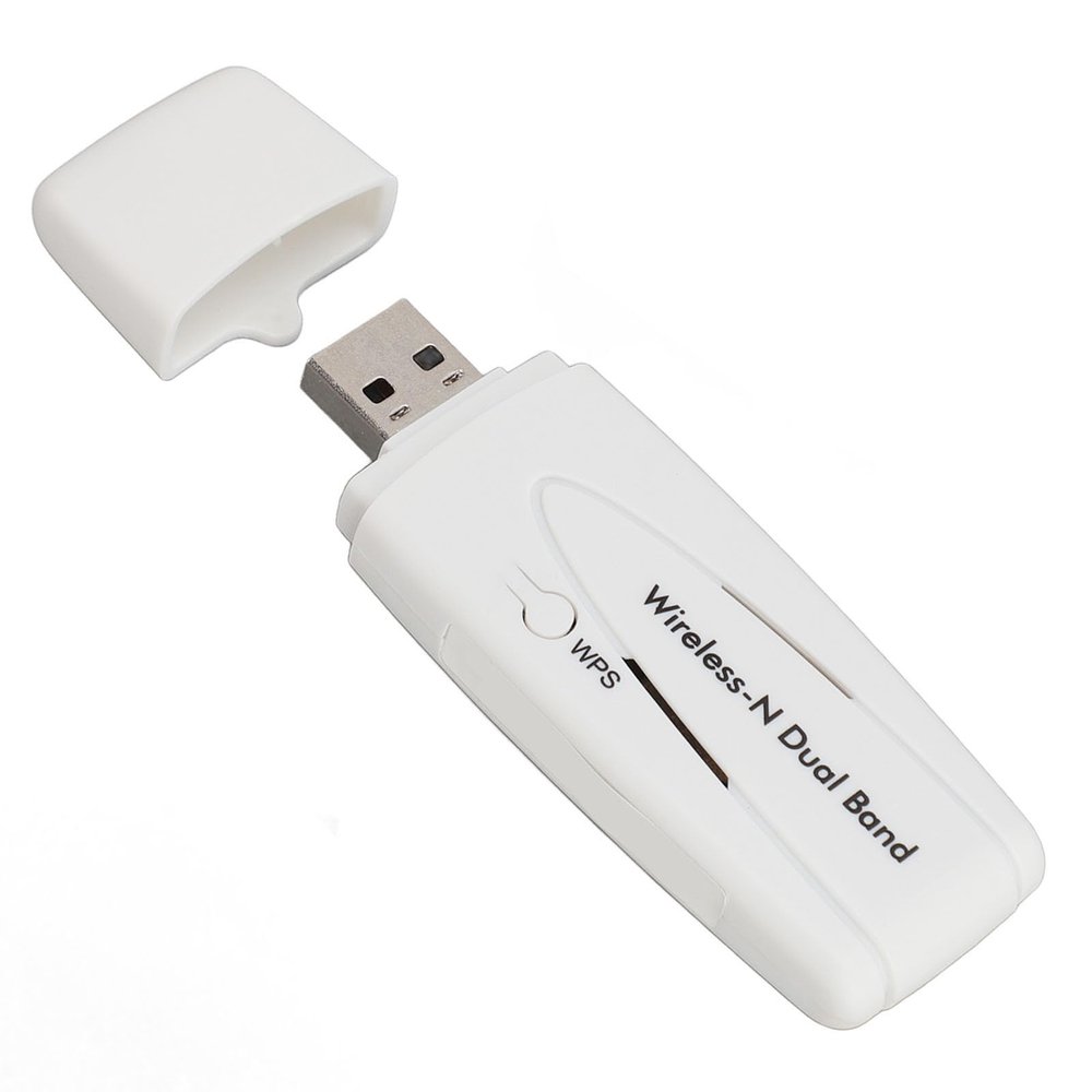 300Mbps Wire Less N Adapter, 2.4G/5.8G Dual Band USB Wi Fi Adapter, Ralink RT3572 Wi Fi Dongle for Kali, Linux, Ubuntu, 7 8 8.1 10 32 64 bit, OS X 10.7 10.8 10.9 and TVs