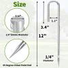 Besitu 12 inch Fence Stakes Heavy Duty 50-Pack J Hook Rebar Ground Stakes Anchor Galvanized Tent Stakes for Outdoor Decorations Inflatables Metal Stakes for Wire Fencing view 2