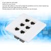 Ethernet Wall Plate 6 Port, Cat 6 Ethernet Wall Outlet Female to Female, Detachable Keystone Wall Coupler Jack Plate, Compatible with Cat5/5E/6/6A Ethernet Devices view 2