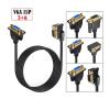 90 Degree Elbow 15Pin Male to Female Extension Cable Cord Right Angle HDB15 D-Sub Male Female Video Line Wire M F Cable(1M,2) view 2