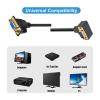 90 Degree Elbow 15Pin Male to Female Extension Cable Cord Right Angle HDB15 D-Sub Male Female Video Line Wire M F Cable(1M,2) view 3