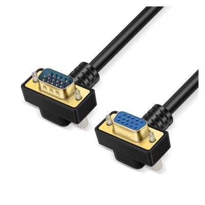 Gold-Plated Connection Cable 15Pin Male to Male to Female to Female 1080P HD Line Wire Compatible with The TV 90/270 Degree Elbow Data Cord(Male to Female -270D,10M)