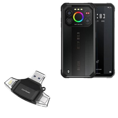 BoxWave Smart Gadget Compatible with IIIF150 Air1 Ultra+ - AllReader SD Card Reader, microSD Card Reader SD Compact USB - Jet Black